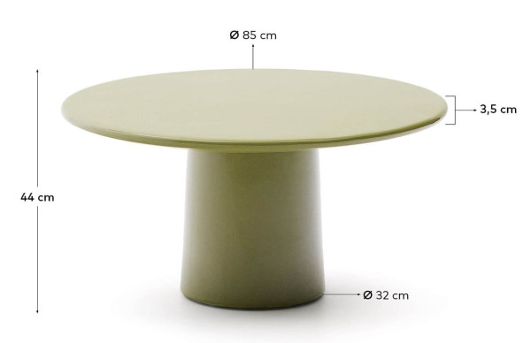Кавовий столик La Forma Albanella O00035CE19 Зелений Ø 85 см-9