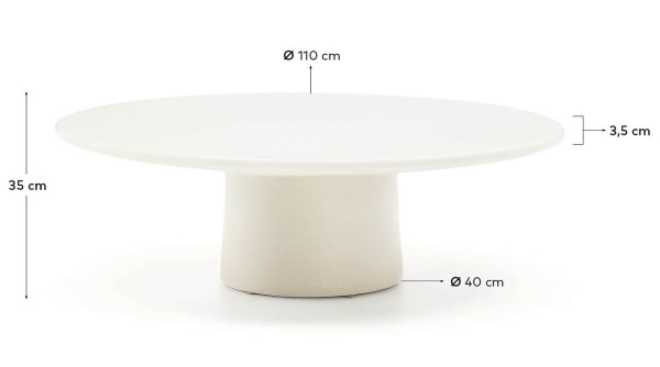 Кофейный столик La Forma Albanella O00036CE05 Белый Ø 110 см-9