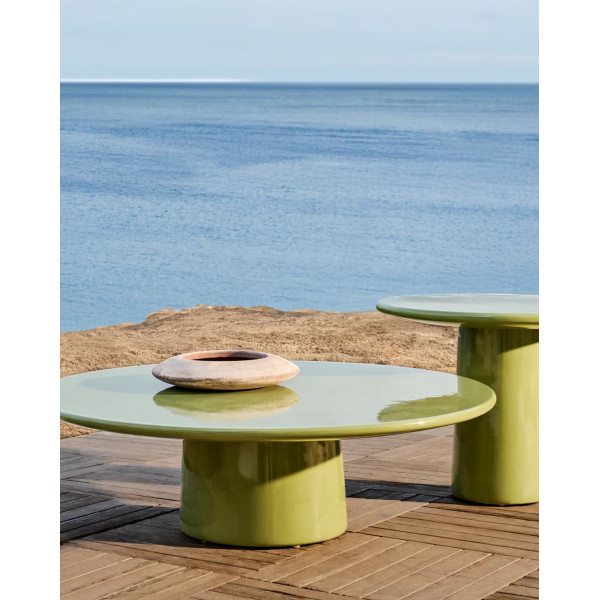 Кавовий столик La Forma Albanella O00036CE19 Зелений Ø 110 см-1