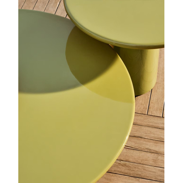 Кавовий столик La Forma Albanella O00036CE19 Зелений Ø 110 см-4