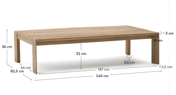 Кавовий столик La Forma Ambra T00057MA87 83х140 см-7