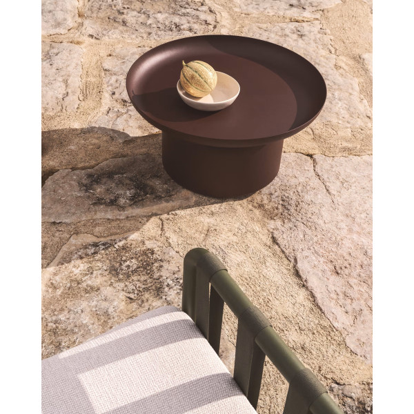 Кавовий столик La Forma Arcola O00681RR10 Коричневий Ø 70 см-2