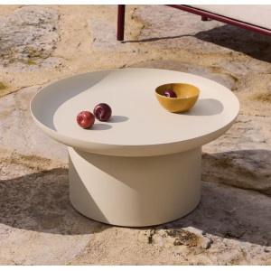 Кавовий столик La Forma Arcola O00681RR39 Екрю Ø 70 см