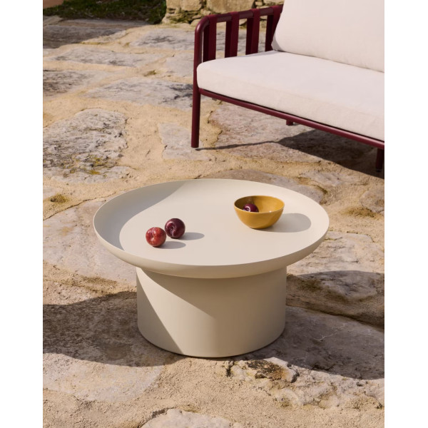 Кофейный столик La Forma Arcola O00681RR39 Экрю Ø 70 см-1