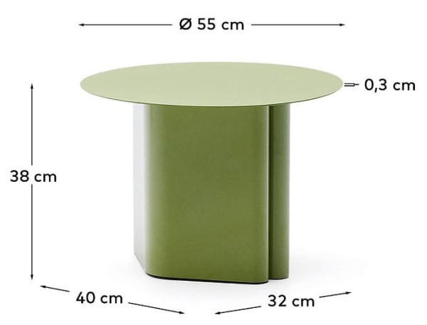 Журнальний столик La Forma Arvin T00077RR06 Зеленый Ø 55 см-11