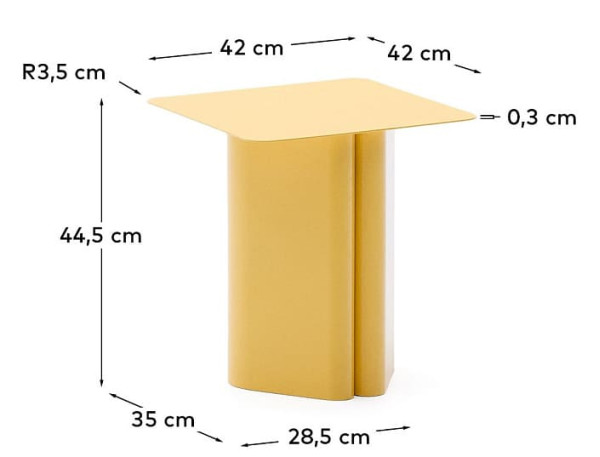 Журнальний столик La Forma Arvin T00079RR31 Желтый 42х42 см-8