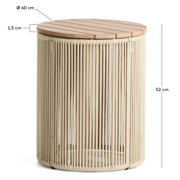 Кавовий столик La Forma DANDARA J0400039JJ05 Екрю Ø 40 см-8