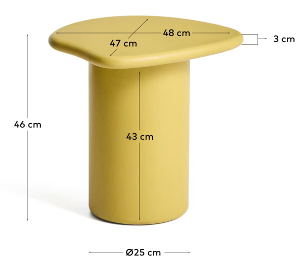Кавовий столик La Forma MACARELLA J0300048PR31 Жовтий-7