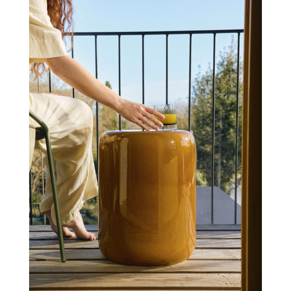 Журнальный столик La Forma MESQUIDA O00459KK29 Горчичный Ø 35 см-3