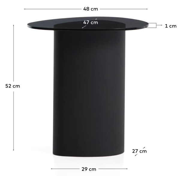 Журнальный столик La Forma Olir T00229CR01 Черний 48х47 см-5