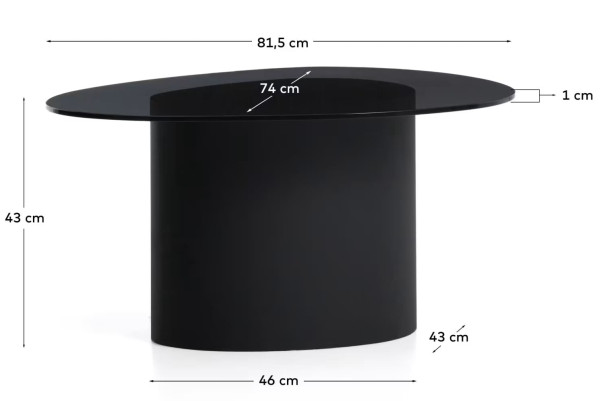 Журнальный столик La Forma Olir T00230CR01 Черный 82х74 см-5