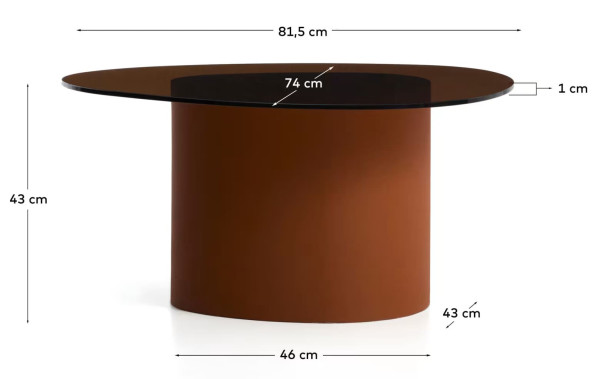 Журнальный столик La Forma Olir T00230CR10 Коричневый 82х74 см-5