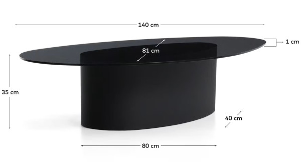 Журнальный столик La Forma Olir T00231CR01 Черный 140х80 см-5