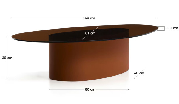 Журнальний столик La Forma Olir T00231CR10 Коричневий 140х80 см-4
