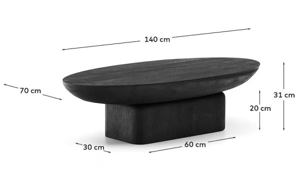 Кавовий столик La Forma Ovak T00036MA01 Чорний-6