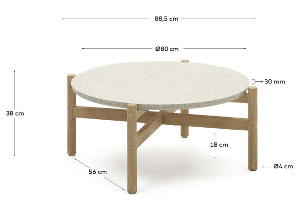 Кофейный столик La Forma Pola J0300042PR05 Ø 80 см-5