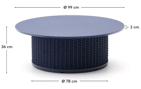 Журнальный столик La Forma Sedalis O00099RO25 Синий Ø 99 см-6
