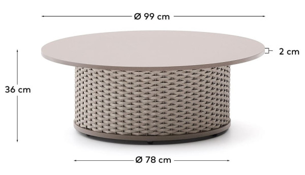 Журнальный столик La Forma Sedalis O00099RO39 Серо-коричневый Ø 99 см-7