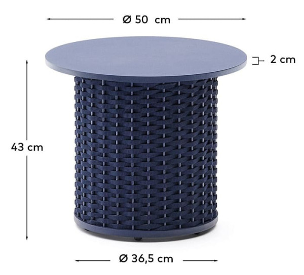 Кофейный столик La Forma Sedalis O00098RO25 Синий Ø 50 см-7