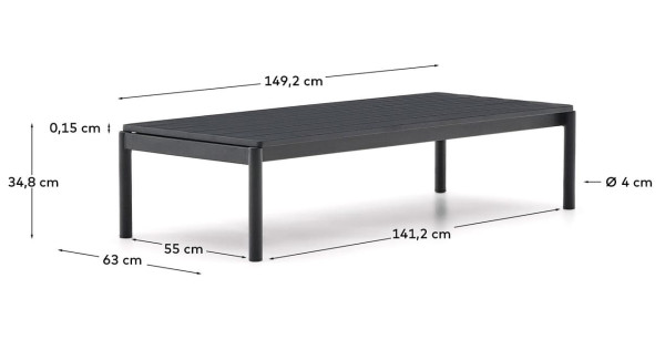 Кавовий столик La Forma Sorells O00159RR02 Сірий 63x150 см-4