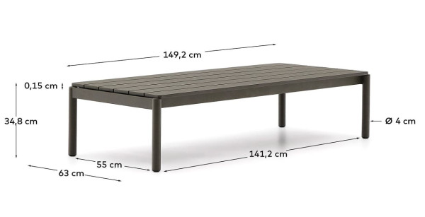 Кофейный столик La Forma Sorells O00159RR19 Зеленый 63x150 см-5