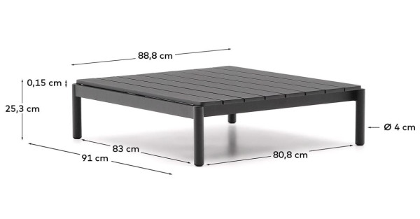 Кавовий столик La Forma Sorells O00194RR02 Сірий 89х91 см-5