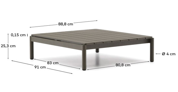 Кавовий столик La Forma Sorells O00194RR19 Зелений 89х91 см-6