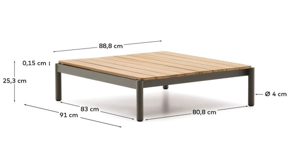 Кофейный столик La Forma Sorells O00195RR19 Зеленый 89х91 см-5