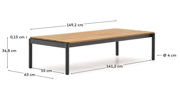 Кофейный столик La Forma Sorells O00196RR02 Серый 63x150 см-5