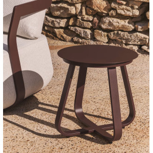 Садовый журнальный столик La Forma Tamaris O00663RR09 Коричневый Ø 48 см 