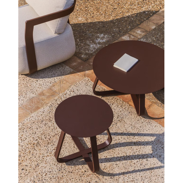 Садовый журнальный столик La Forma Tamaris O00663RR09 Коричневый Ø 48 см-7