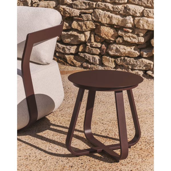 Садовый журнальный столик La Forma Tamaris O00663RR09 Коричневый Ø 48 см-2