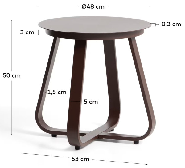 Садовый журнальный столик La Forma Tamaris O00663RR09 Коричневый Ø 48 см-12