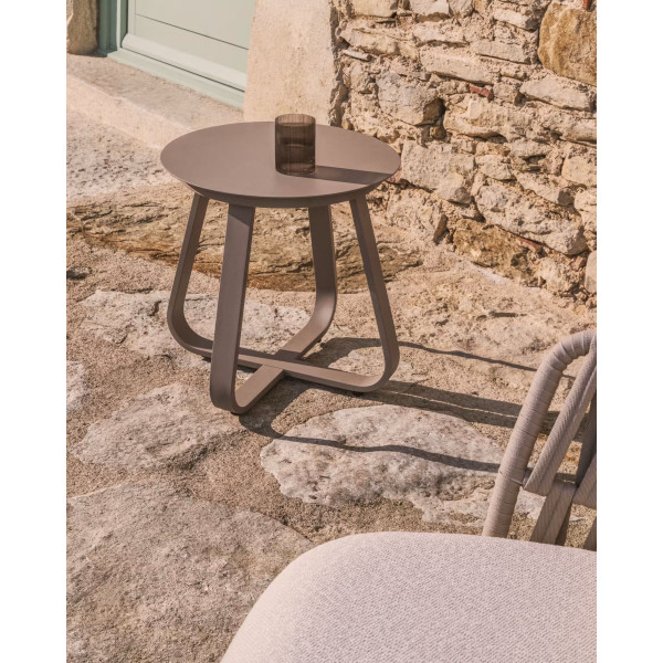 Садовый журнальный столик La Forma Tamaris O00663RR12 Бежевый Ø 48 см-1