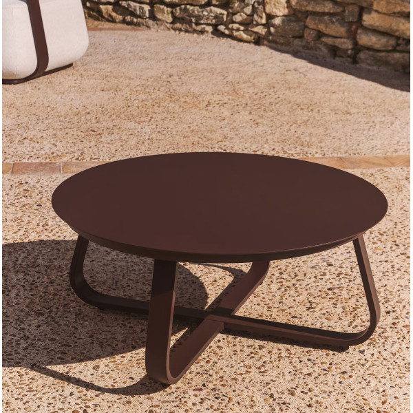 Садовый журнальный столик La Forma Tamaris O00664RR09 Коричневый Ø 80 см-0