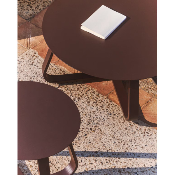 Садовый журнальный столик La Forma Tamaris O00664RR09 Коричневый Ø 80 см-3