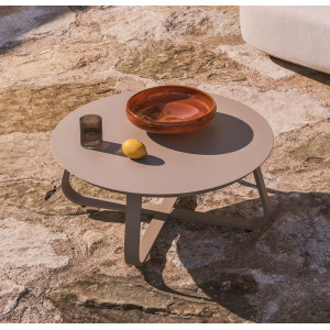 Садовый журнальный столик La Forma Tamaris O00664RR12 Бежевый Ø 80 см