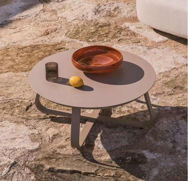 Садовый журнальный столик La Forma Tamaris O00664RR12 Бежевый Ø 80 см-0