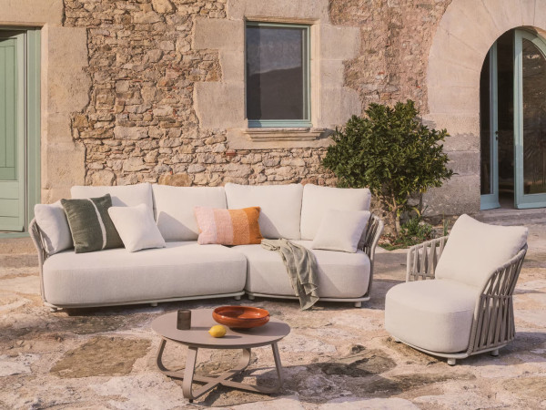 Садовый журнальный столик La Forma Tamaris O00664RR12 Бежевый Ø 80 см-1