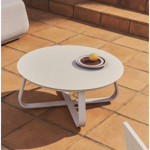 Садовый журнальный столик La Forma Tamaris O00664RR39 Экрю Ø 80 см