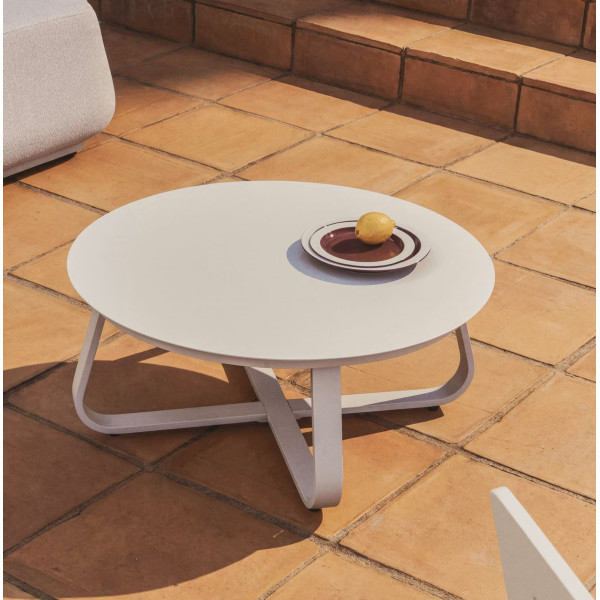 Садовый журнальный столик La Forma Tamaris O00664RR39 Экрю Ø 80 см-0
