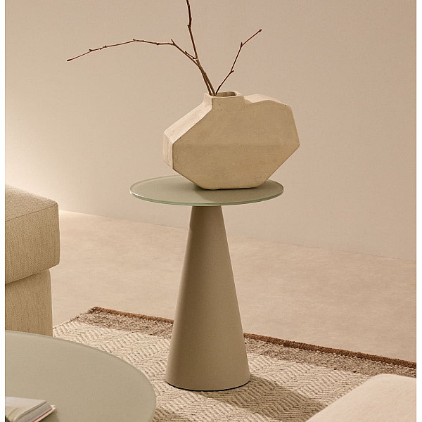 Кавовий столик La Forma WILSHIRE T00017CR03 Сірий Ø 35 см-0