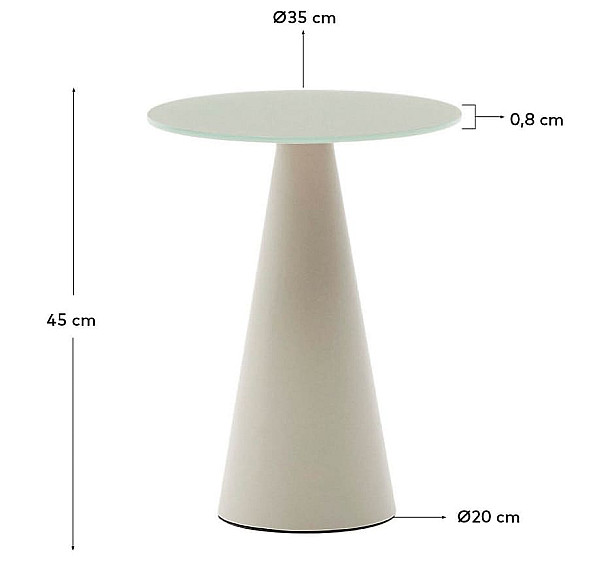 Кавовий столик La Forma WILSHIRE T00017CR03 Сірий Ø 35 см-5