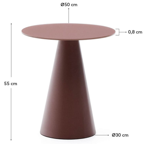 Кофейный столик La Forma WILSHIRE T0500003CR16 Терракотовый Ø 50 см-6