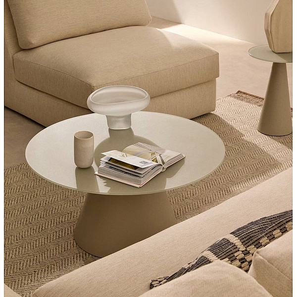 Кавовий столик La Forma WILSHIRE T0600003CR03 Сірий Ø 80 см-0