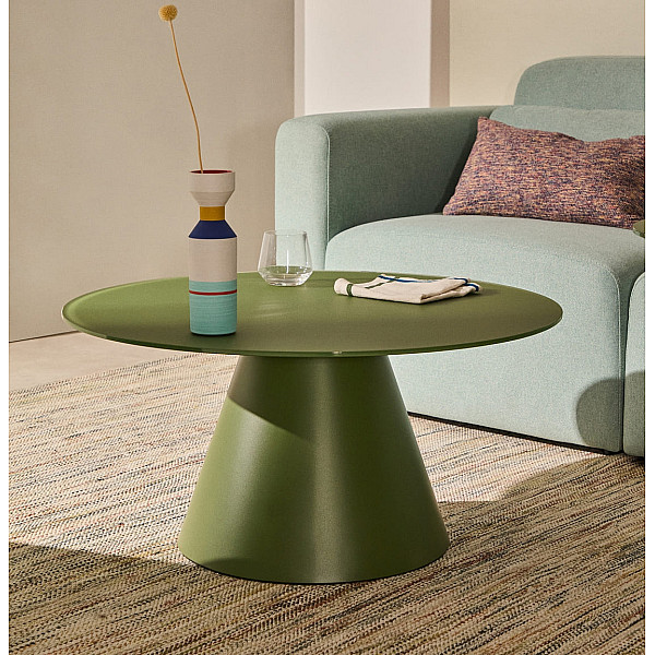 Кофейный столик La Forma WILSHIRE T0600003CR19 Зеленый Ø 80 см-0