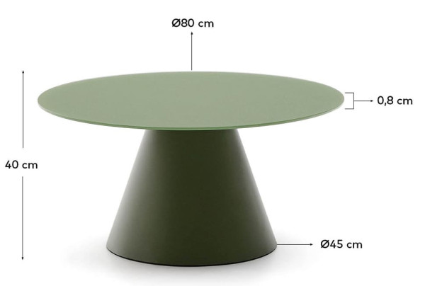 Кофейный столик La Forma WILSHIRE T0600003CR19 Зеленый Ø 80 см-5