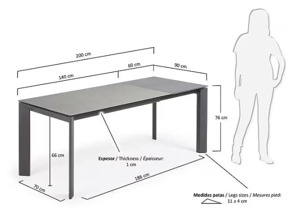 Раскладной обеденный стол La Forma ATTA 140 - 200 СМ CC0185HP-5