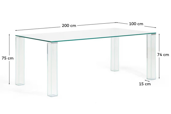 Стол обеденный La Forma Adularia T00240CR07 Прозрачный 200x100 см-10