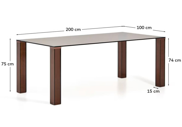 Стол обеденный La Forma Adularia T00240CR10 Коричневый 200x100 см-9